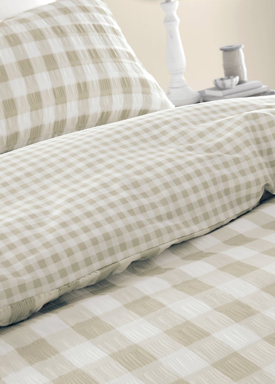 Catherine Lansfield Seersucker Gingham Check Duvet Cover Set