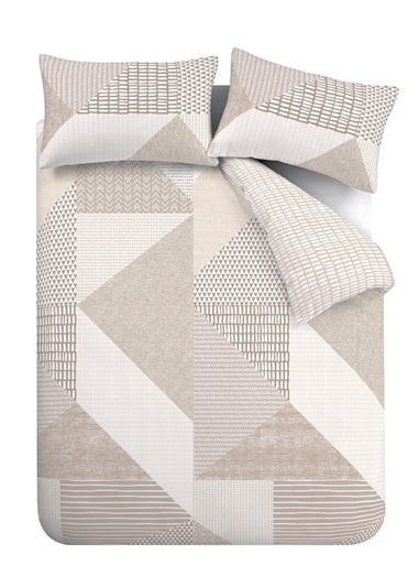 Catherine Lansfield Larsson Geo Reversible Duvet Cover Set Natural