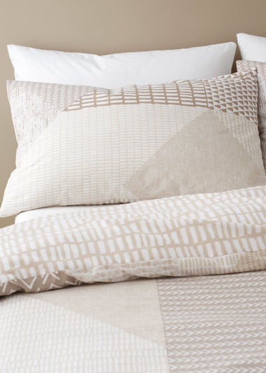 Catherine Lansfield Larsson Geo Reversible Duvet Cover Set Natural