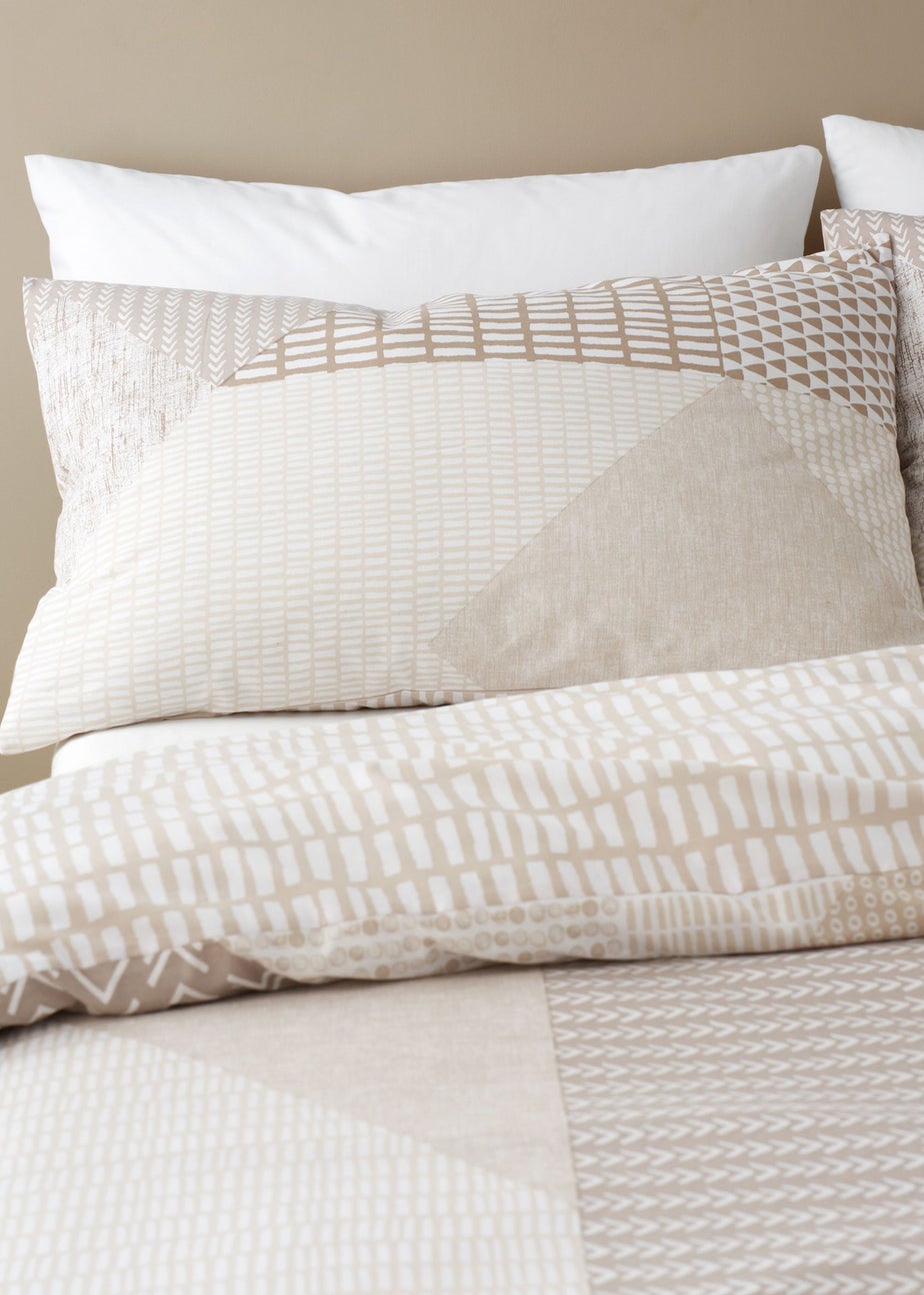Catherine Lansfield Larsson Geo Reversible Duvet Cover Set Natural