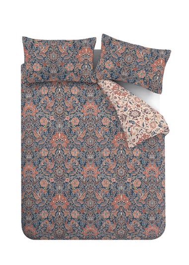 Pineapple Elephant Keera Floral Reversible Duvet Cover Set Navy Blue