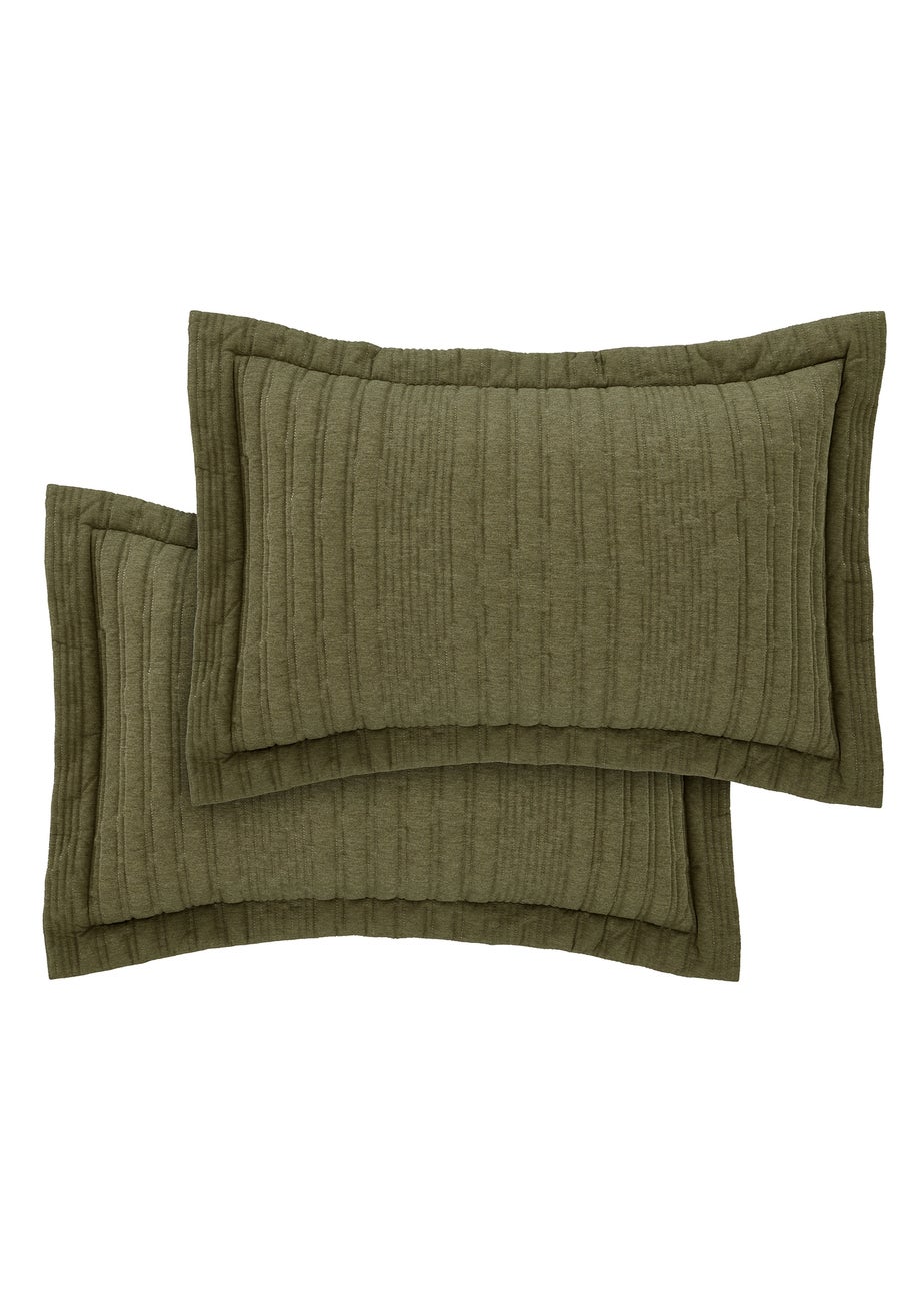 Pineapple Elephant Tamba Jersey Stripe Quilted Oxford Pillowcase Pair