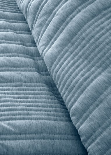 Pineapple Elephant Tamba Jersey Stripe Quilted Duvet Cover Set Chambray Blue