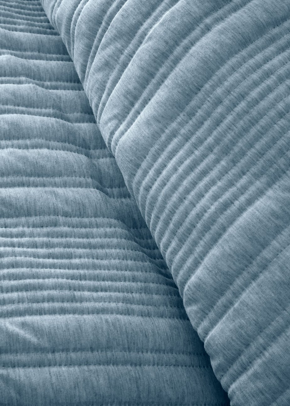 Pineapple Elephant Tamba Jersey Stripe Quilted Duvet Cover Set Chambray Blue