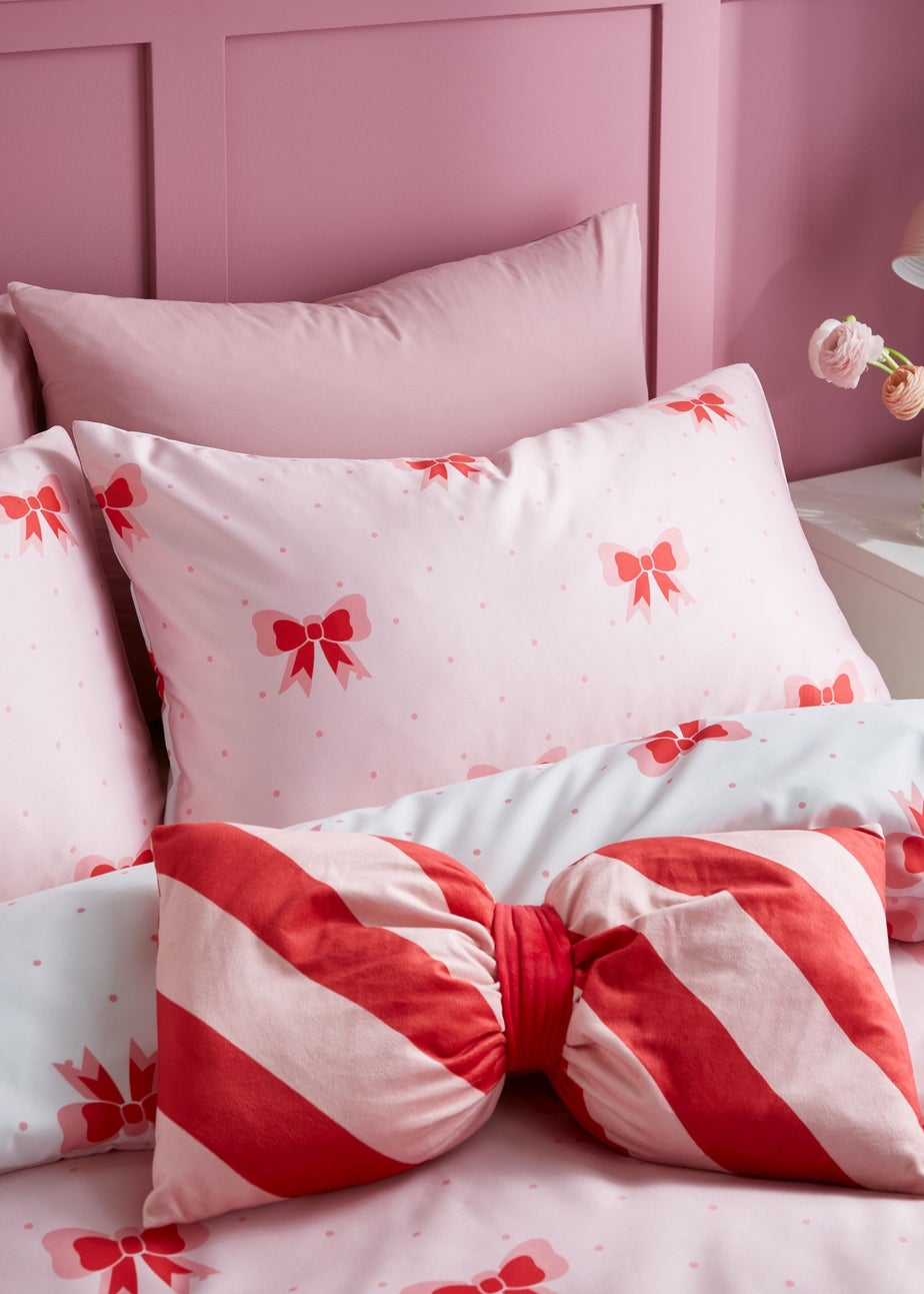 Sassy B Dotty Bows So Soft Reversible Duvet Cover Set Pink
