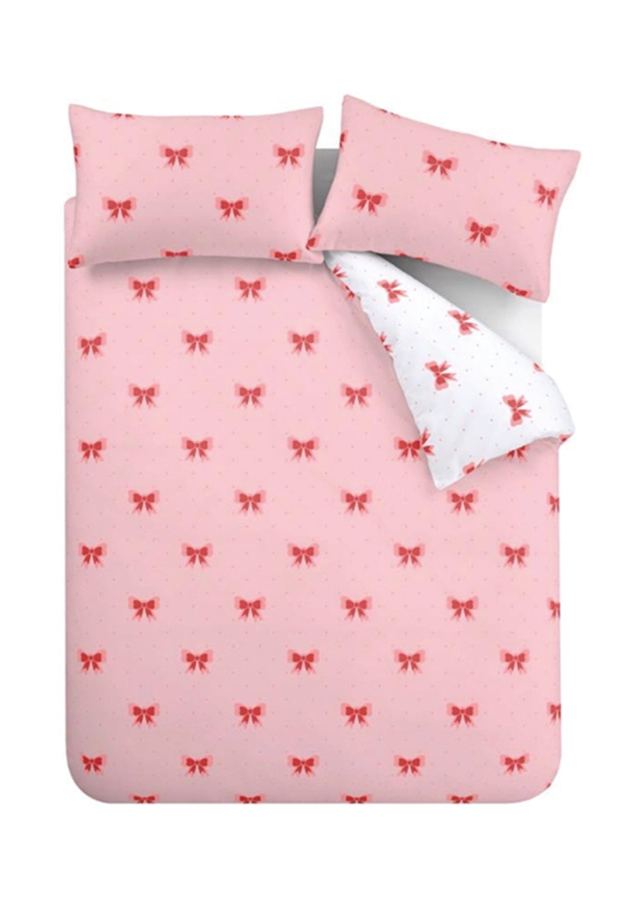 Sassy B Dotty Bows So Soft Reversible Duvet Cover Set Pink