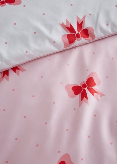 Sassy B Dotty Bows So Soft Reversible Duvet Cover Set Pink