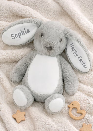 Personalised Memento Company Grey Bunny Rabbit Soft Toy