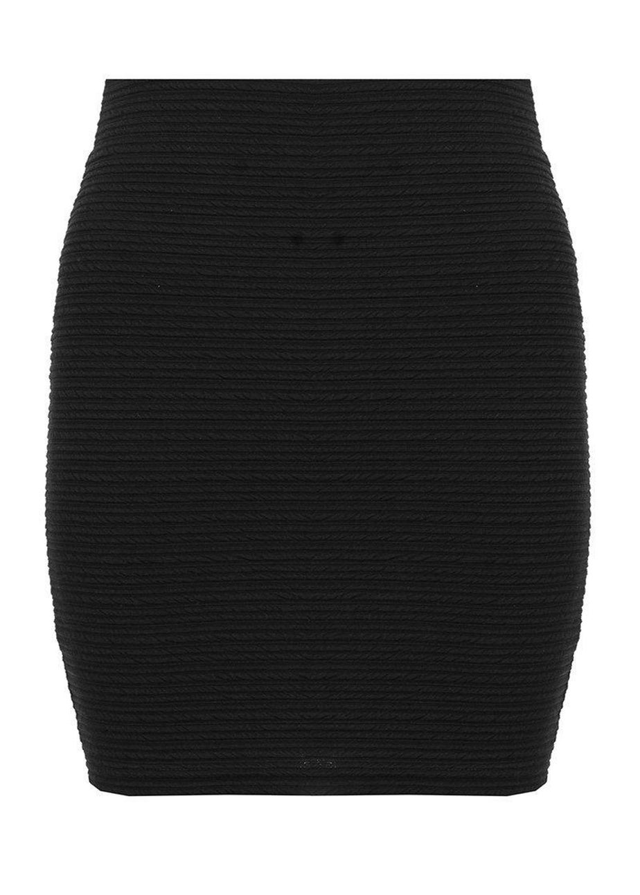 Quiz Black Textured Bodycon Mini Skirt