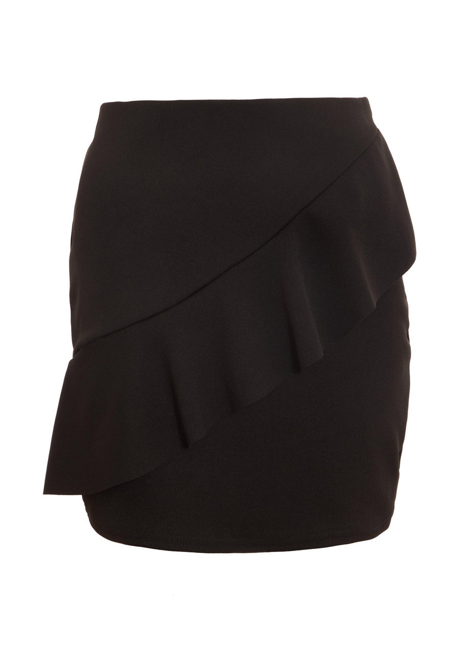 Quiz Black Frill Mini Skirt