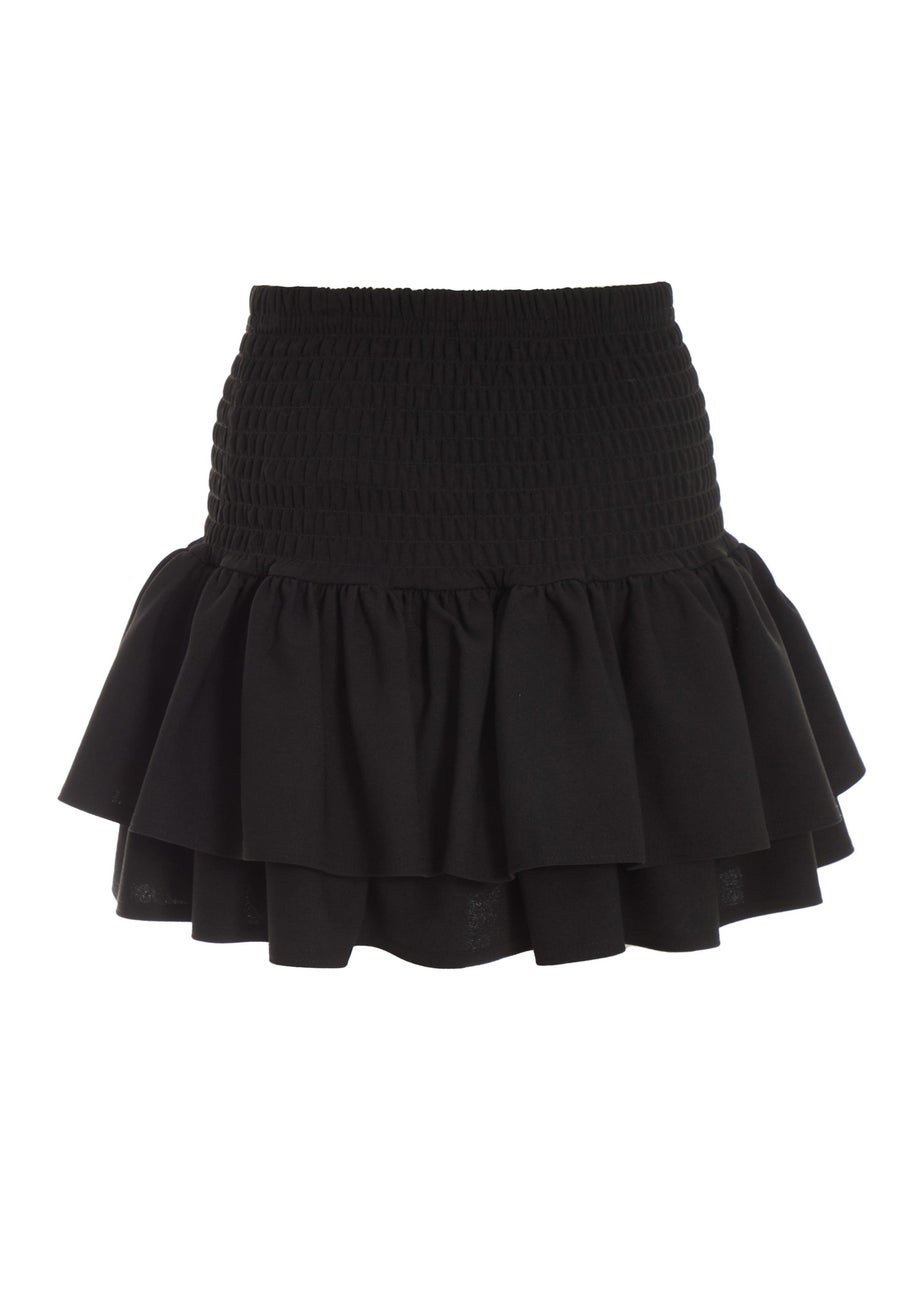 Quiz Black Frill Mini Skirt