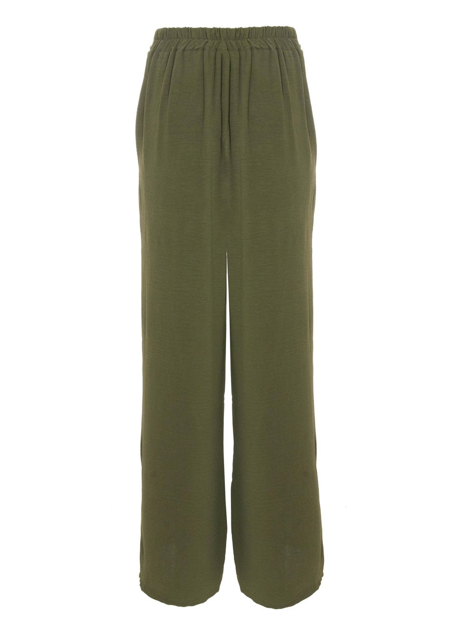 Quiz Khaki Wide Leg Trousers