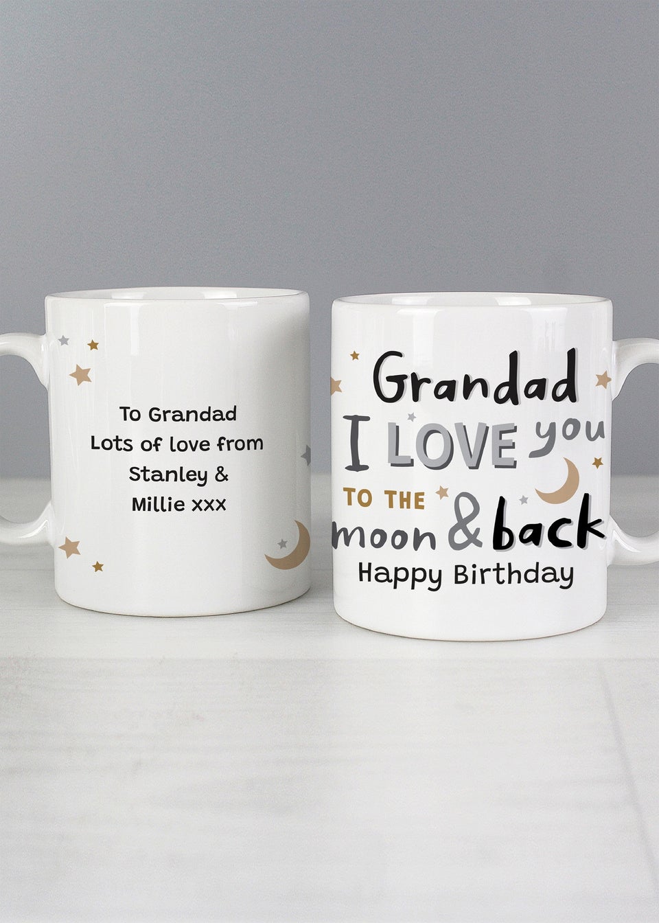 Personalised Memento Company White To the Moon and Back Mug