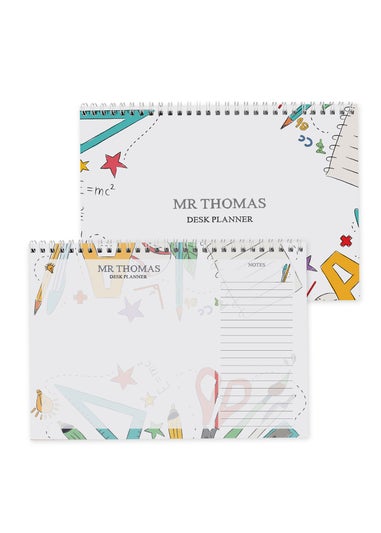 Personalised Memento Company White Teacher A4 Desk Planner