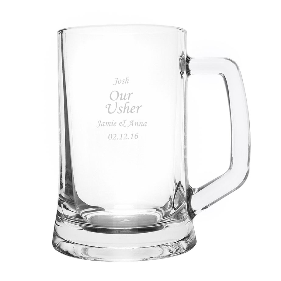 Personalised Memento Company Clear Glass Pint Stern Tankard