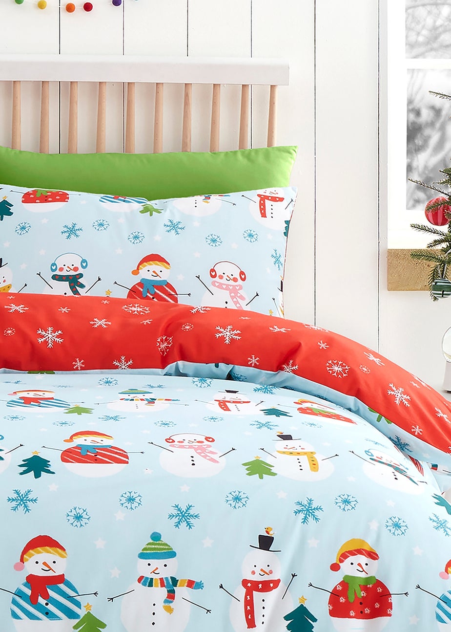 Fusion Christmas Snowman Duck Egg Duvet Cover Set