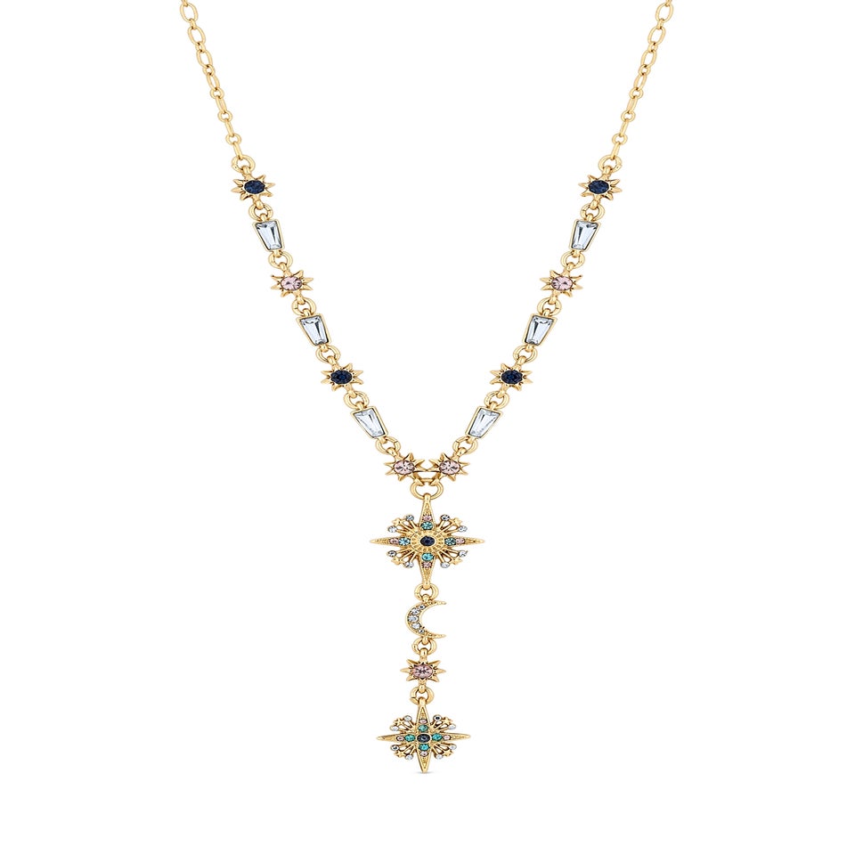 Mood Gold Plated Multi Coloured Fine Celestial Y Necklace