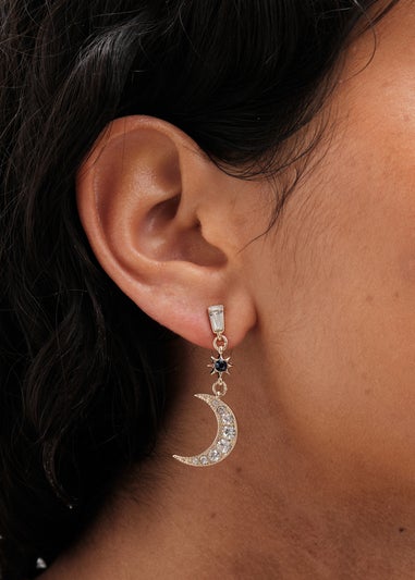 Mood Gold Plated Multi Coloured Celestial Drop Earrings