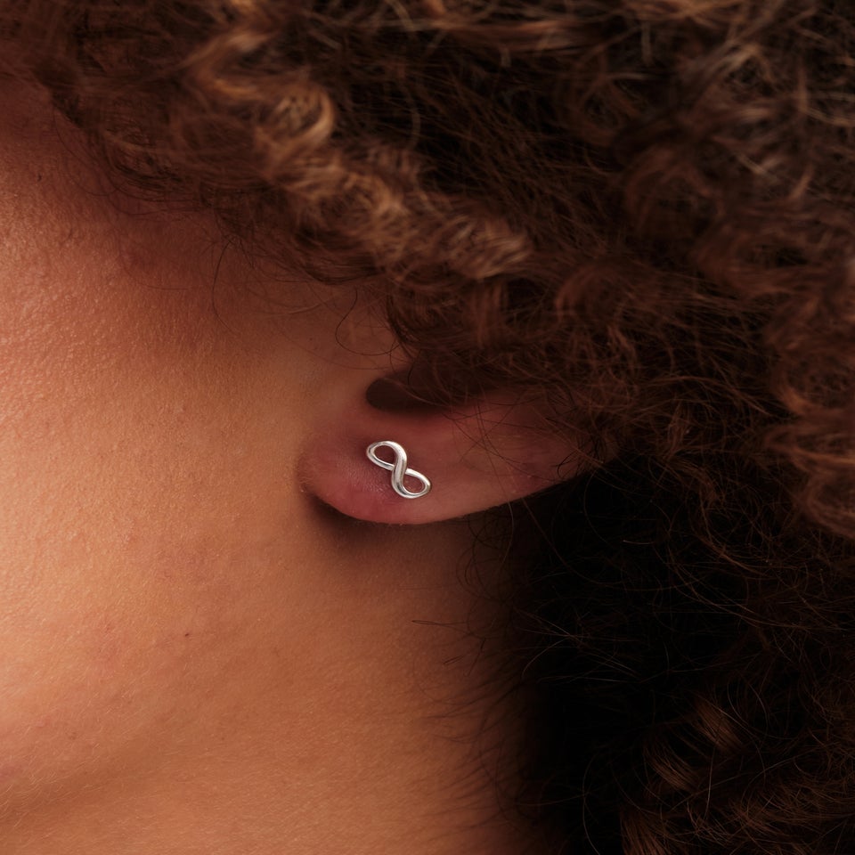 Simply Silver Sterling Silver 925 Mini Infinity Stud Earrings