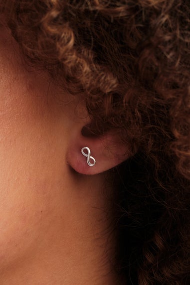 Simply Silver Sterling Silver 925 Mini Infinity Stud Earrings