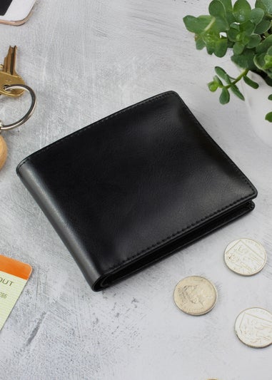 Personalised Memento Company Black Leather Wallet