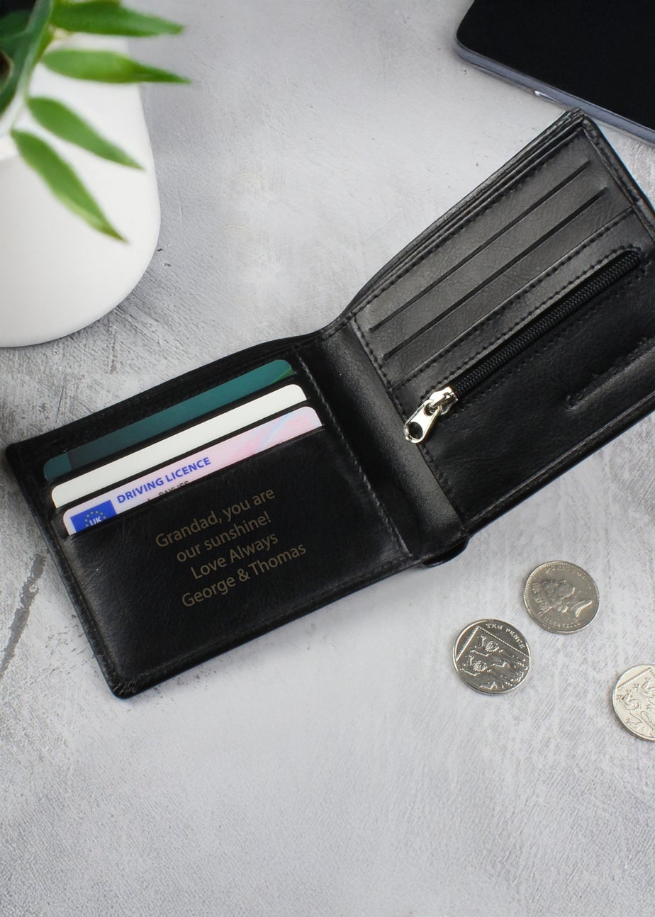 Personalised Memento Company Black Leather Wallet