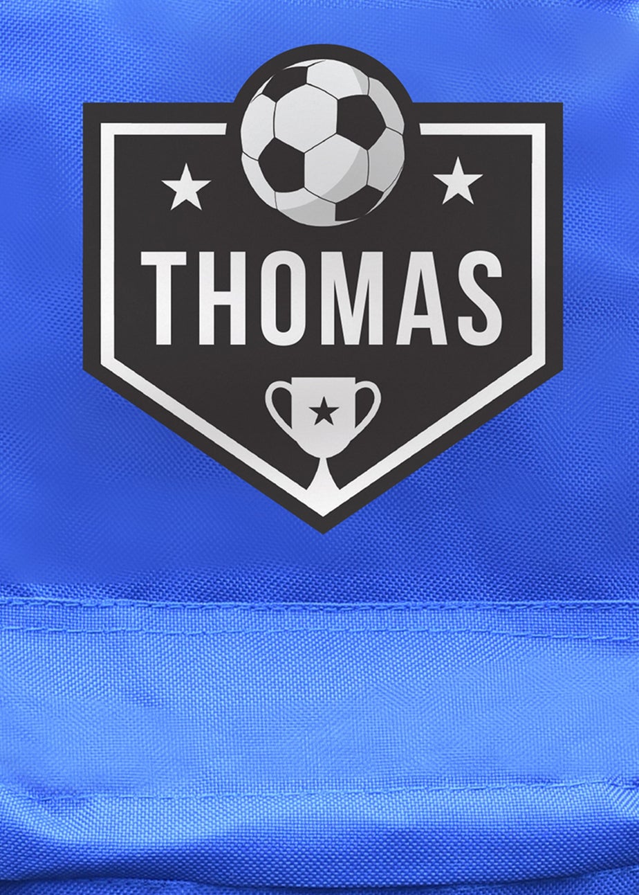 Personalised Memento Company Blue Football Backpack