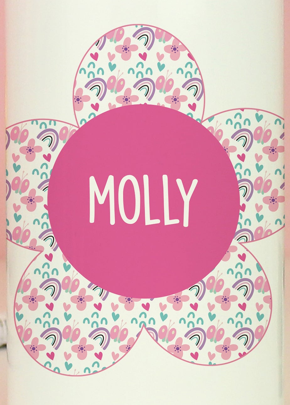 Personalised Memento Company White Flower Drinks Bottle