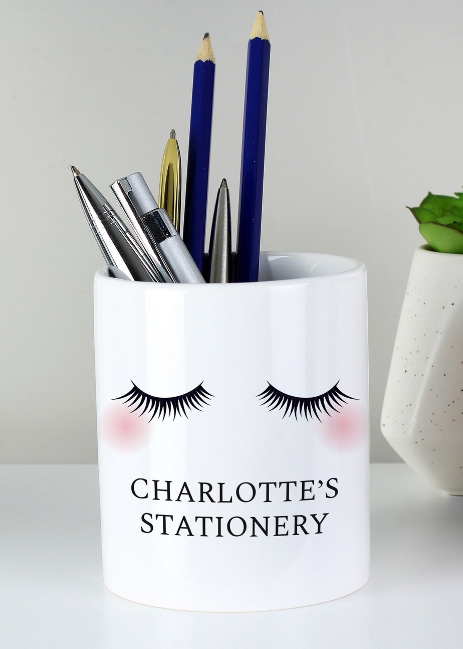 Personalised Memento Company Eyelashes White Ceramic Storage Pot