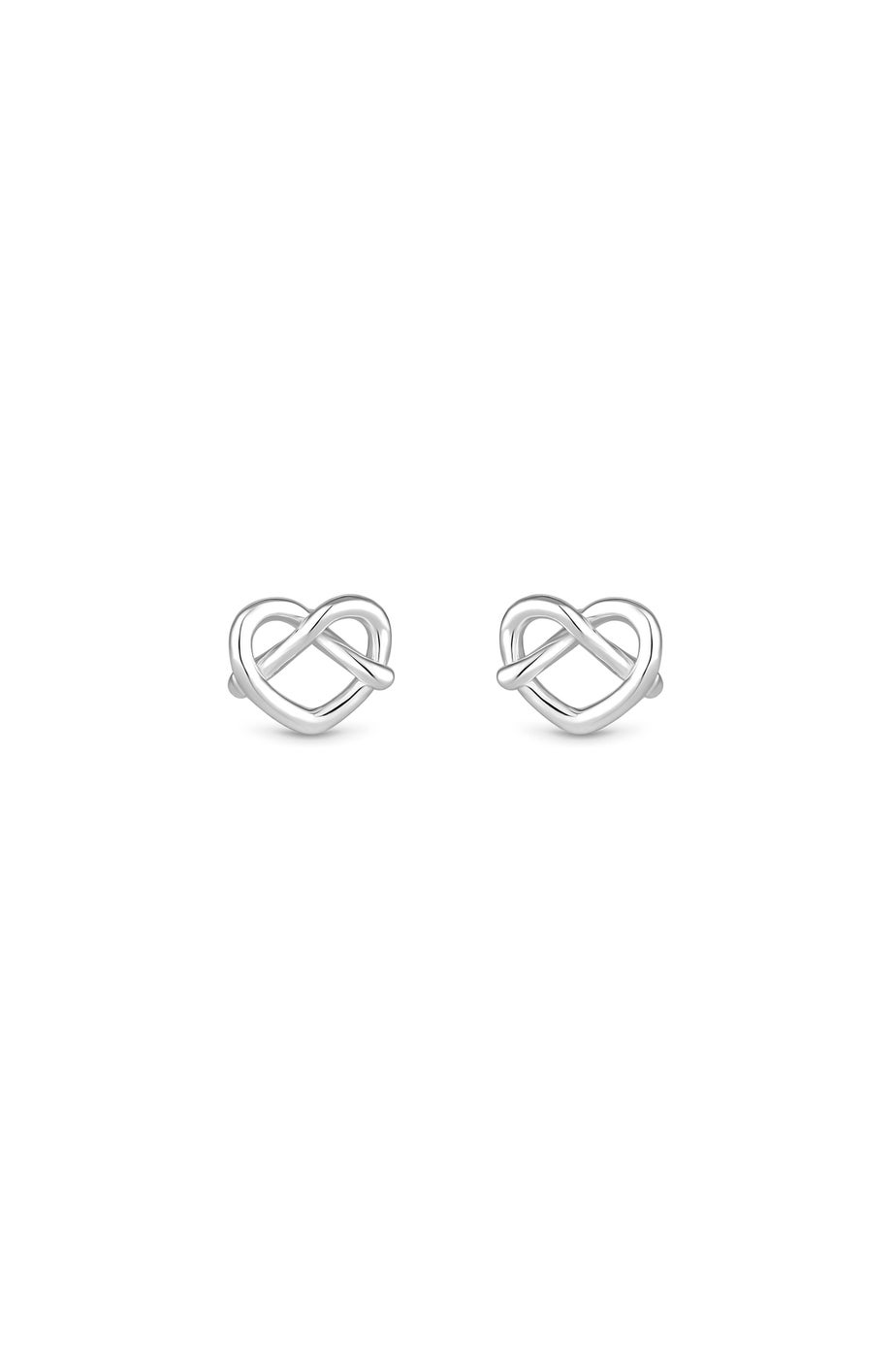 Simply Silver Sterling Silver 925 Open Crossover Heart Stud Earrings