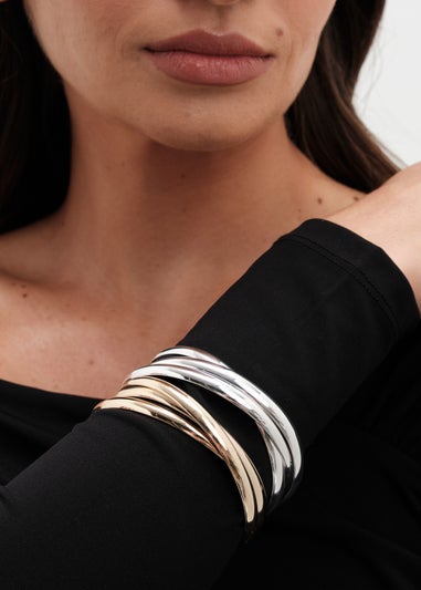 Jon Richard Gold Plated Interlock Bangles