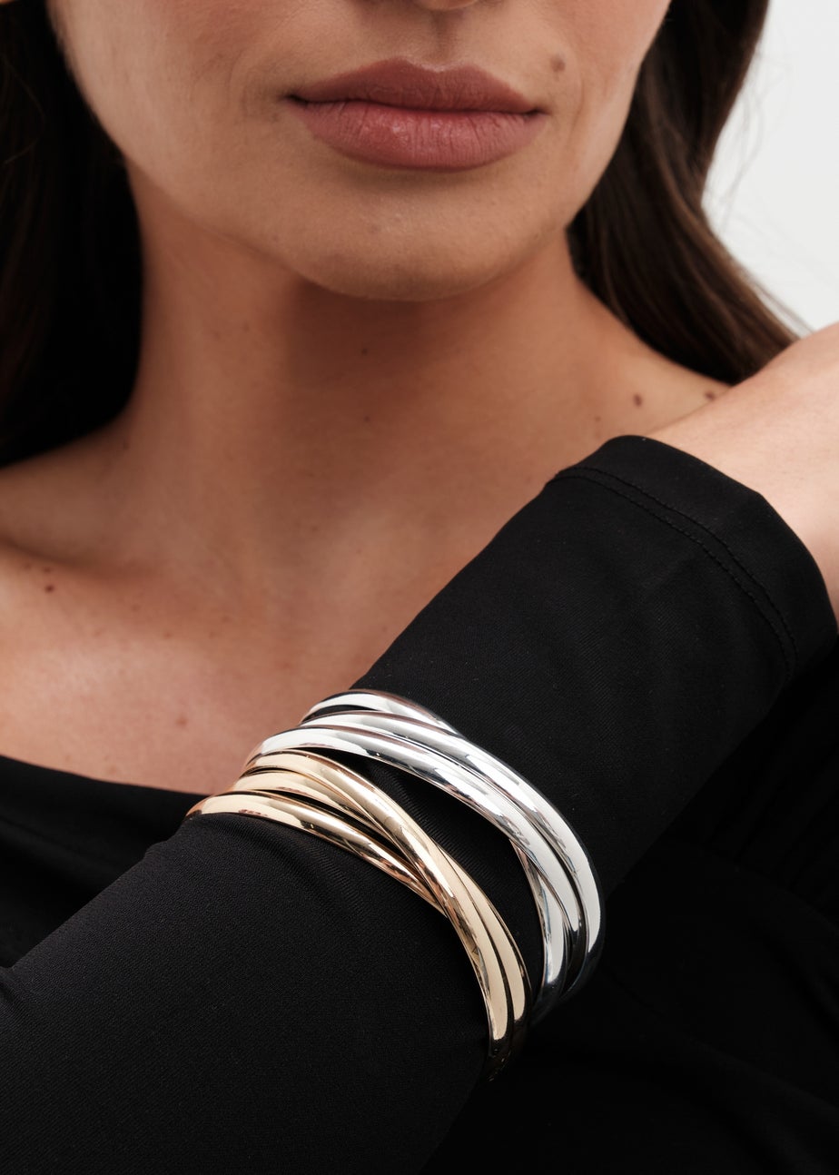 Jon Richard Gold Plated Interlock Bangles