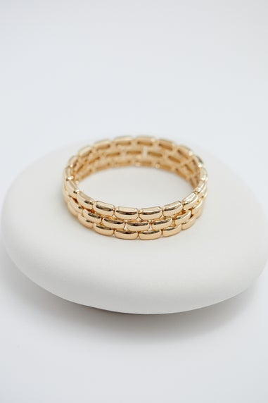 Jon Richard Gold Plated Polished Chain Stretch Bracelet