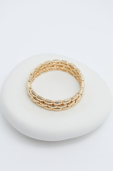 Jon Richard Gold Plated Polished Chain Stretch Bracelet