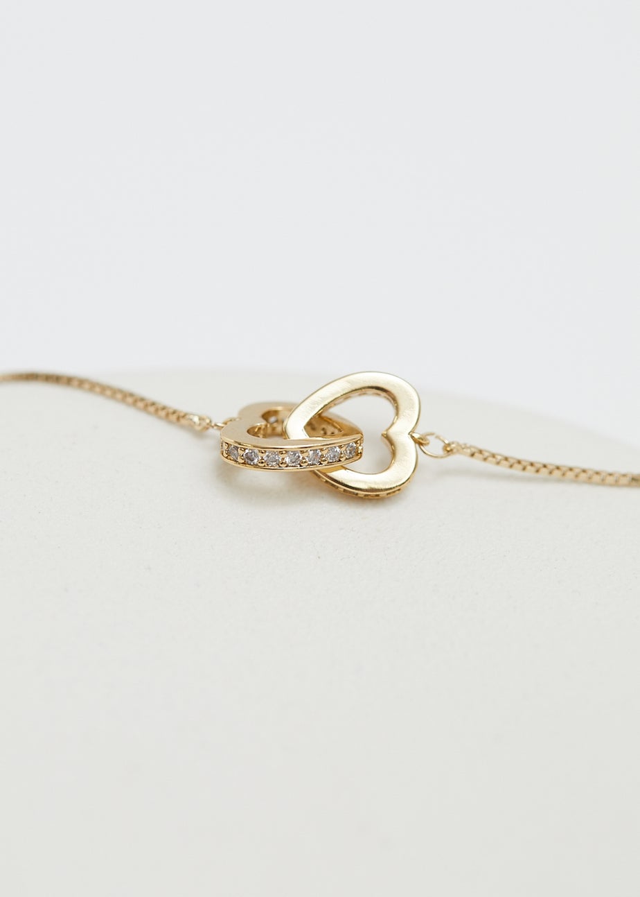 Jon Richard Gold Plated Interlink Heart Toggle Bracelet