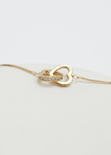 Jon Richard Gold Plated Interlink Heart Toggle Bracelet