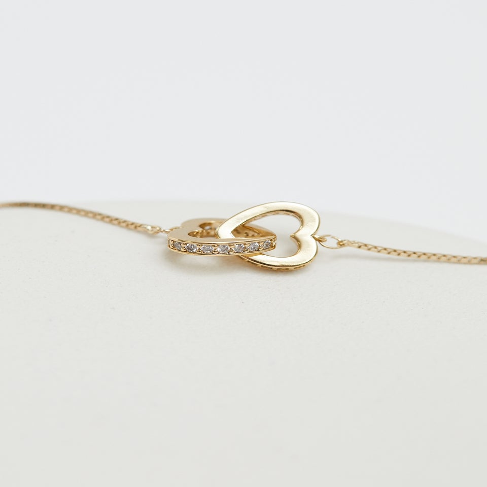 Jon Richard Gold Plated Interlink Heart Toggle Bracelet