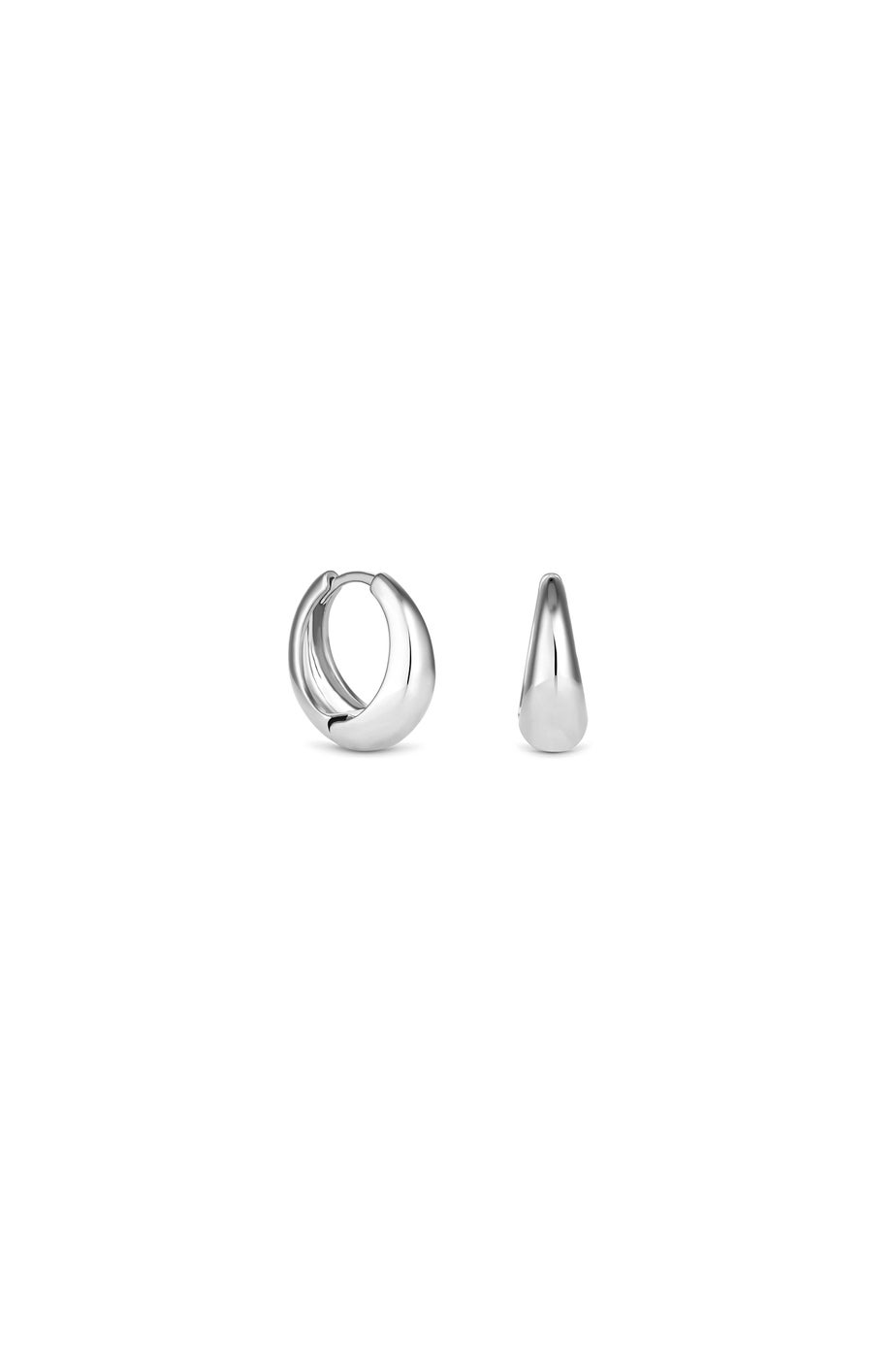 Jon Richard Silver Plated Polished Small Tapered Hoop Earrings