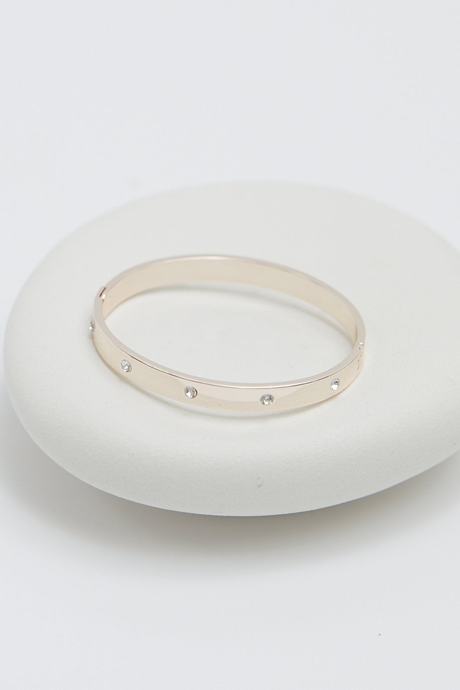 Jon Richard Rose Gold Plated Polished Crystal Bangle Bracelet