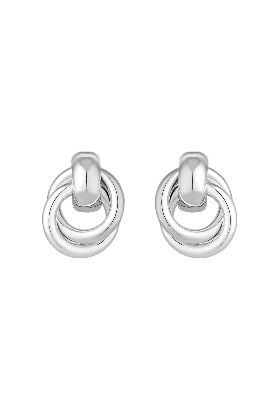 Jon Richard Silver Plated Knotted Door Knocker Earrings