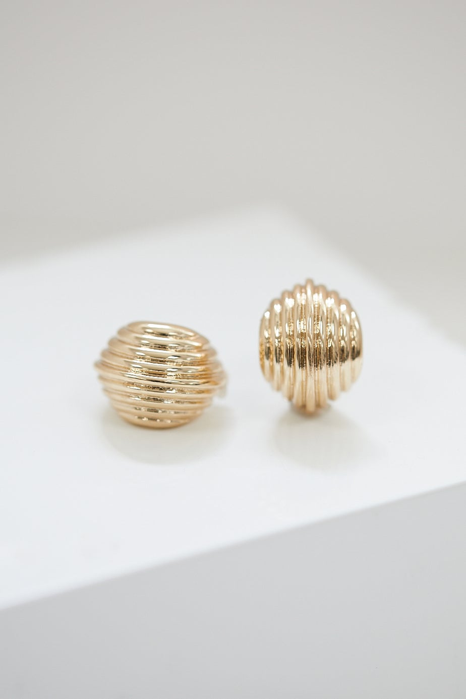 Jon Richard Gold Plated Ridged Hoop Earrings