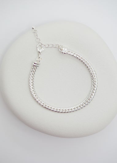 Jon Richard Silver Plated Herringbone Chain Bracelet