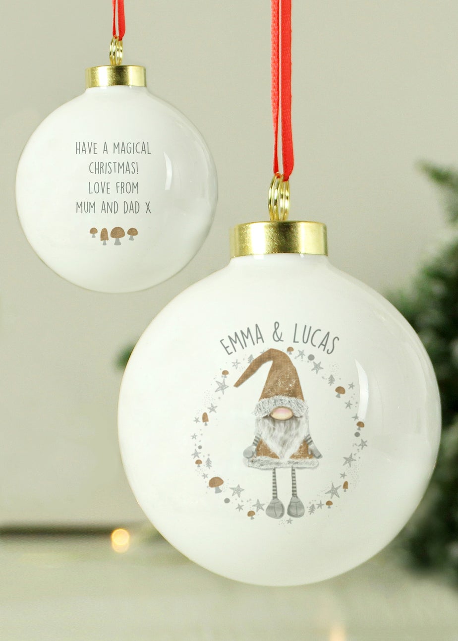 Personalised Memento Company White Christmas Gonk Bauble