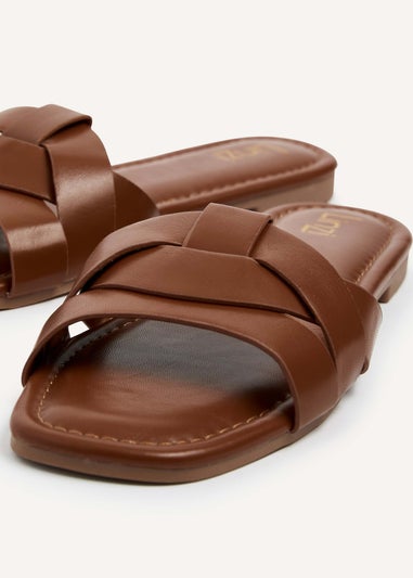 Linzi Fletcher Tan Slider Sandals