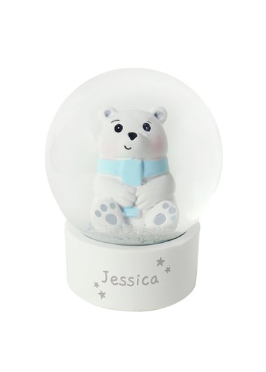 Personalised Memento Company White Polar Bear Snow Globe