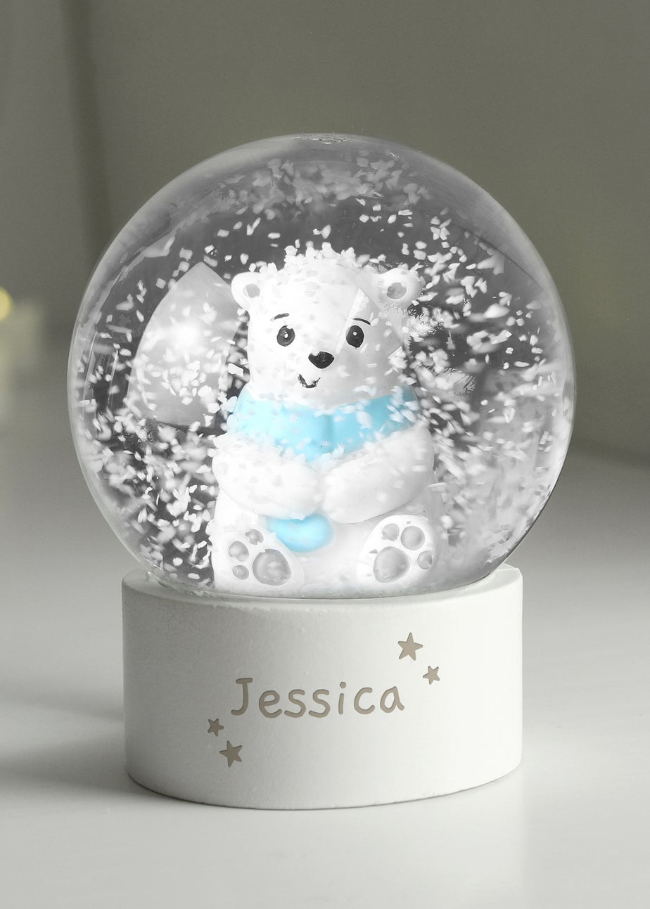 Personalised Memento Company White Polar Bear Snow Globe