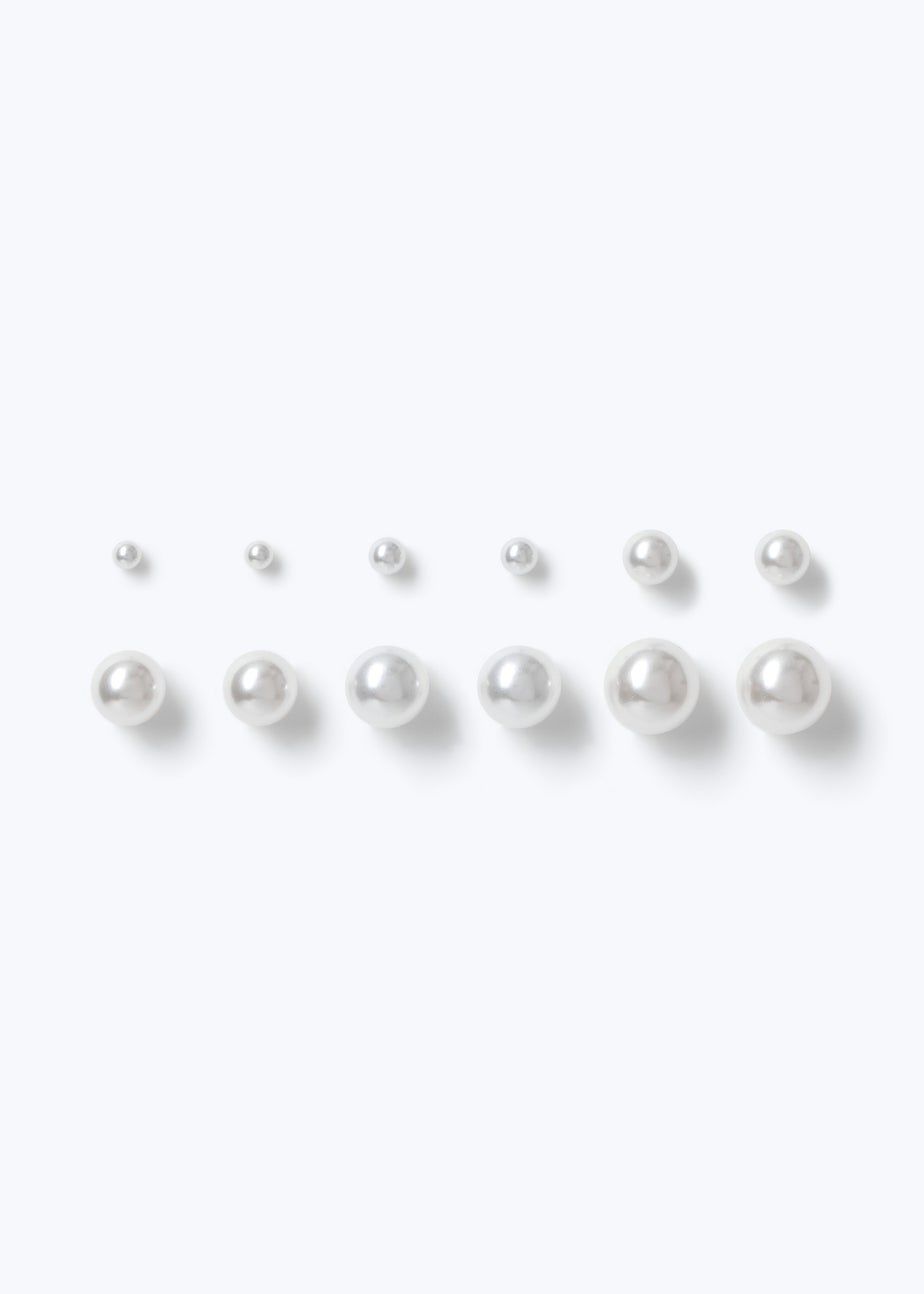 Muse Silver Classic Pearl Six Pack Earrings