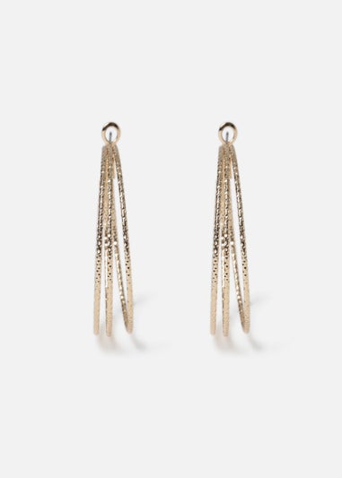 Muse Large Four Wire Row Hoop Earring In Gold