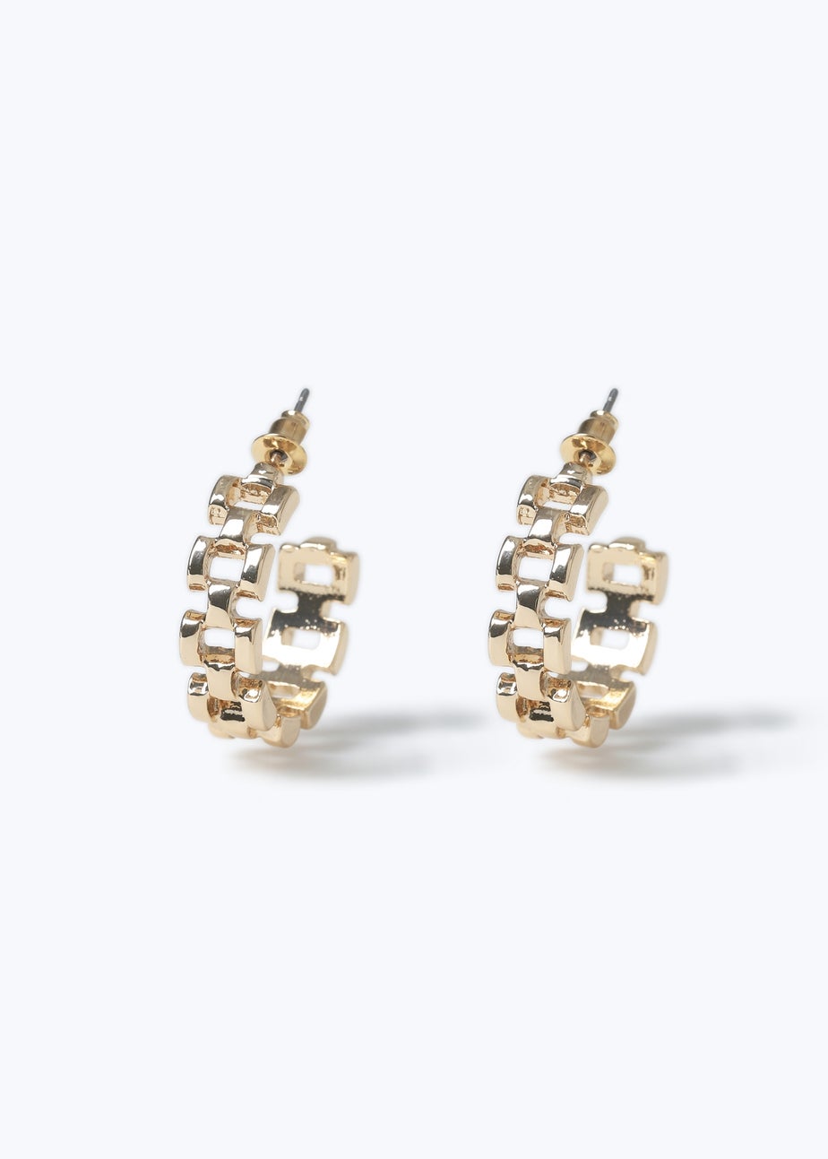 Muse Gold Watch Strap Hoop Earrings