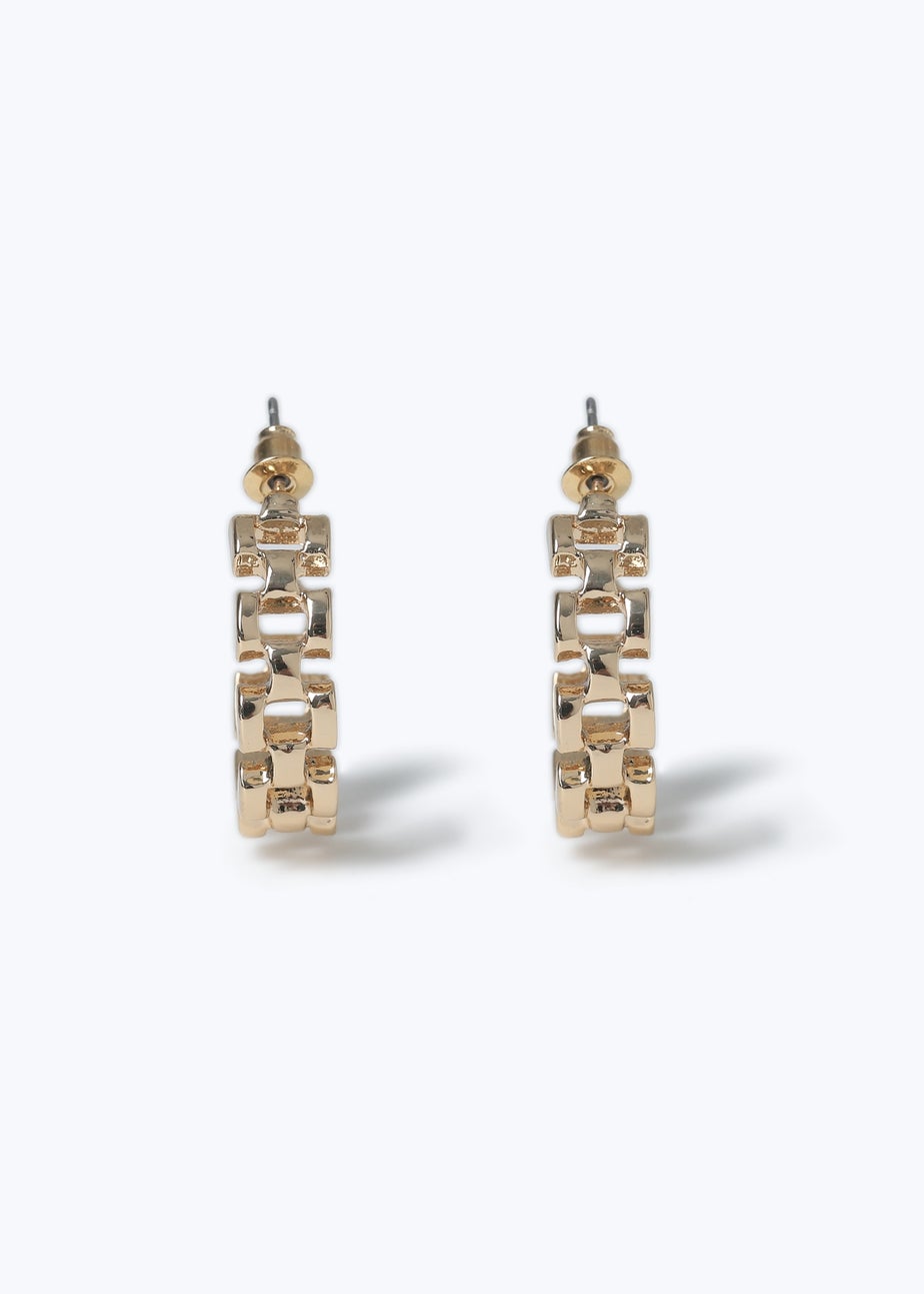 Muse Gold Watch Strap Hoop Earrings